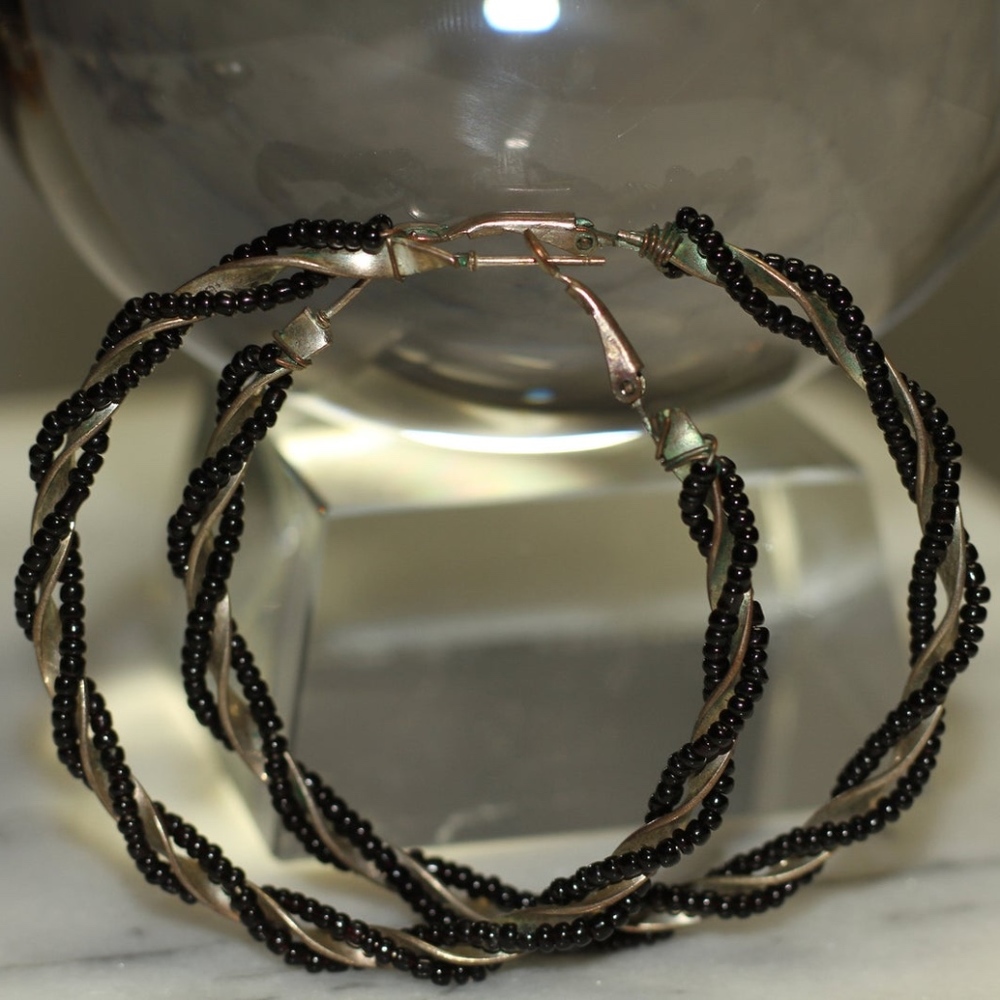 Black Silver Earrings